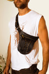 PHOENIX RISING LABRADORITE LEATHER HOLSTER BLACK