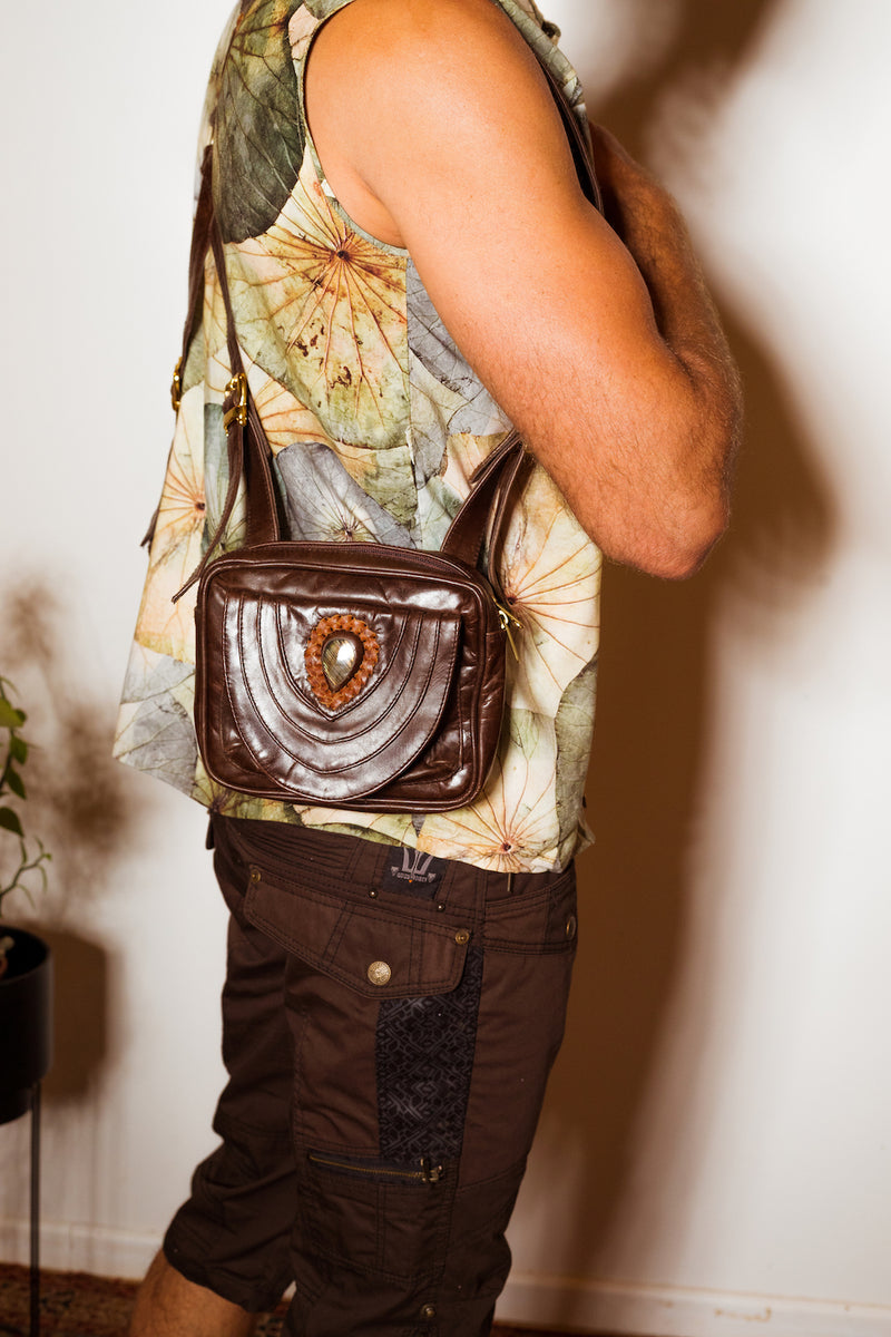 PHOENIX RISING LABRADORITE LEATHER HOLSTER BROWN