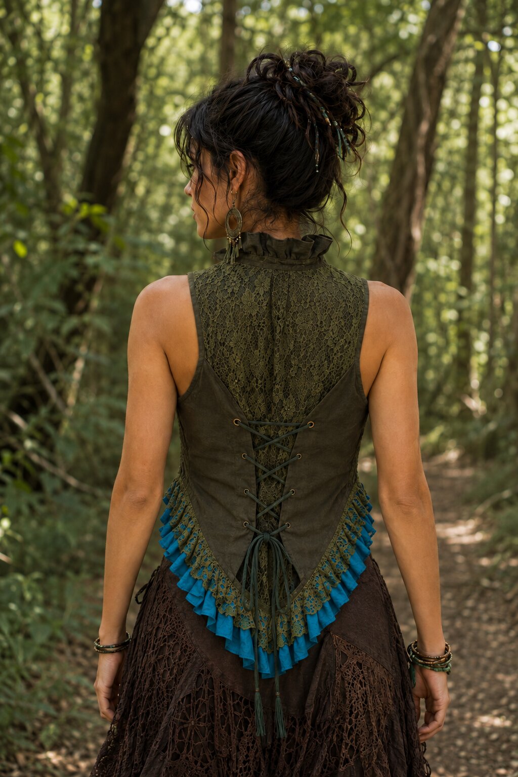CRYSTALIS VEST GREEN WITH BLUE