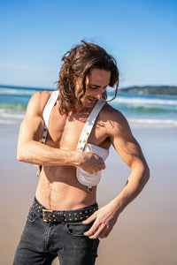 JASPER LEATHER HOLSTER WHITE / GREEN STONE