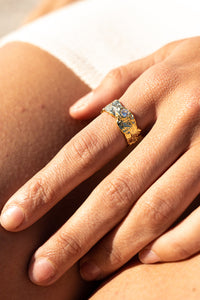 GEMINI GOLD TEXTURED RING