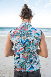 PARADISE BLUE SLEEVELESS