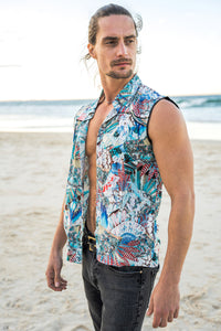 PARADISE BLUE SLEEVELESS