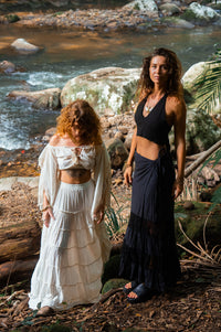 FLAMENCO URBAN GYPSY SKIRT BLACK WITH LACE