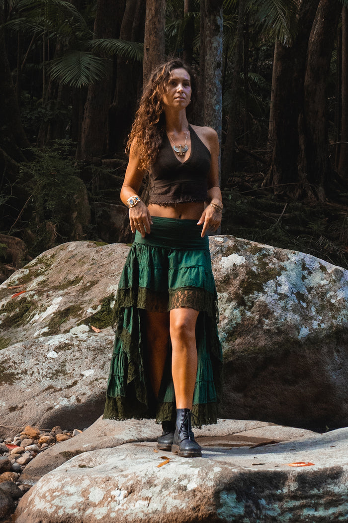 SAFFRON SKIRT EMERALD GREEN