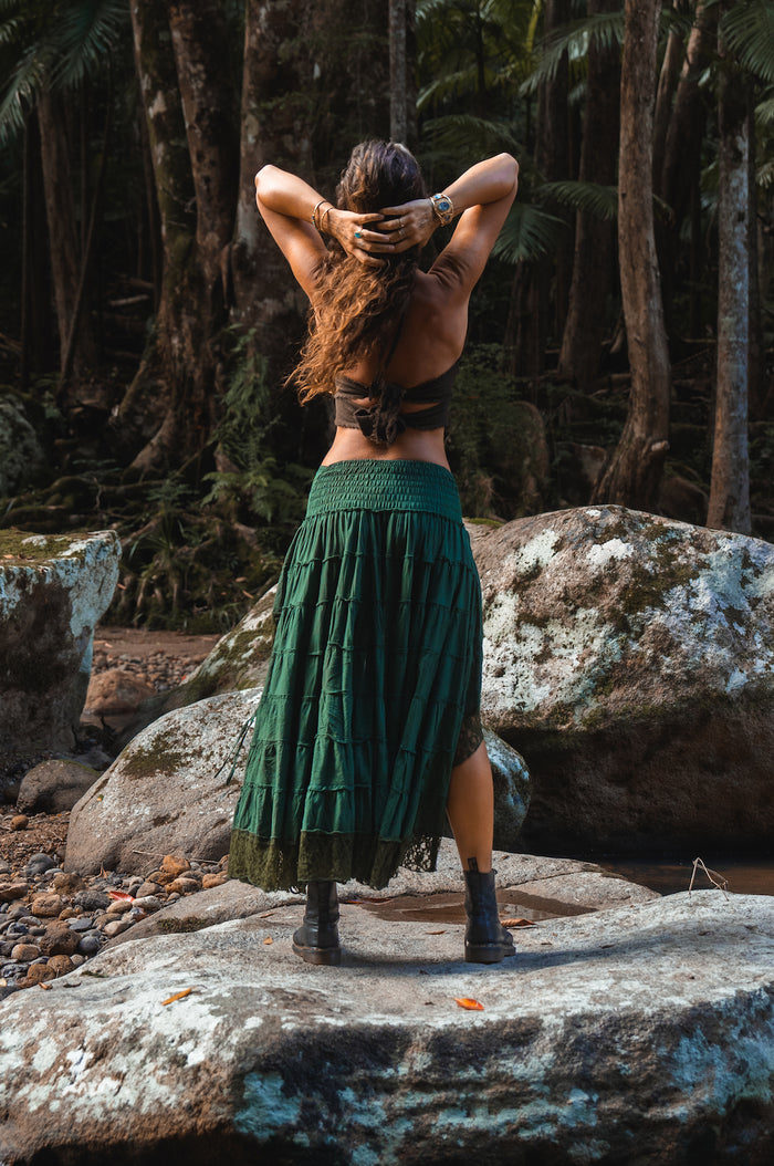 SAFFRON SKIRT EMERALD GREEN