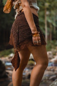 PIXIE LACE MINI SKIRT BROWN