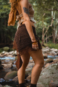 PIXIE LACE MINI SKIRT BROWN