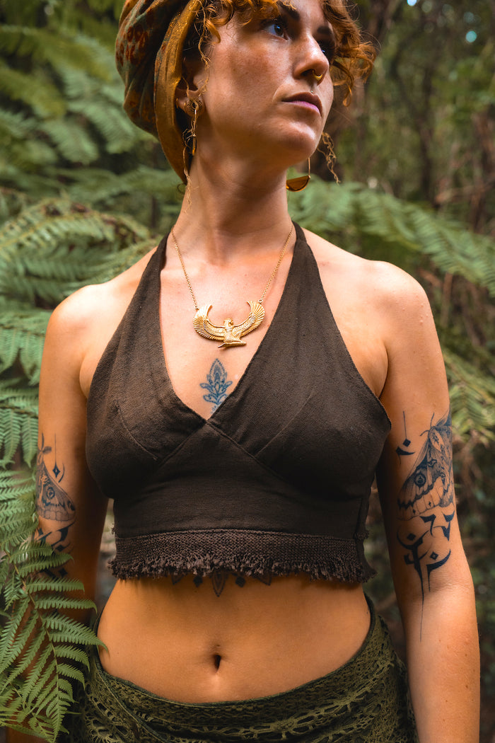 AJAYA CROP TOP BROWN
