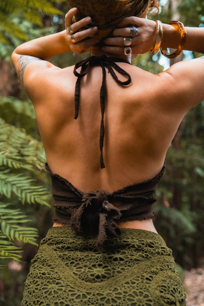 AJAYA CROP TOP BROWN