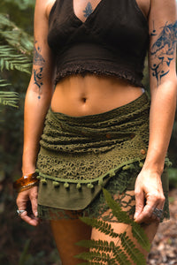 PIXIE LACE MINI SKIRT GREEN