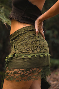 PIXIE LACE MINI SKIRT GREEN