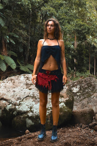 FOREST PUNK SKIRT BLACK RED
