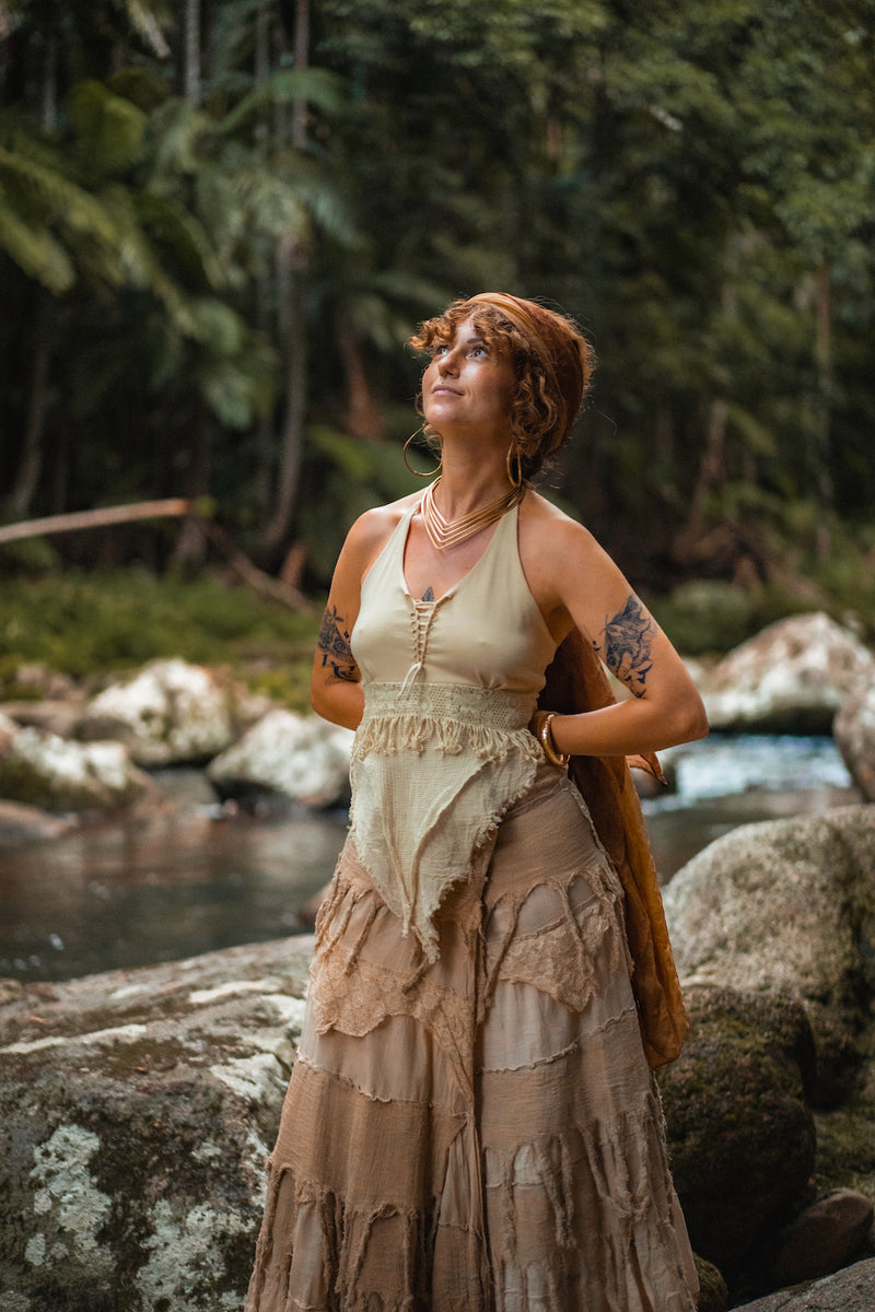 GYPSY QUEEN SKIRT BEIGE