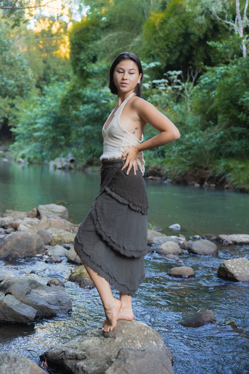 PALO SANTO SKIRT RMX BROWN