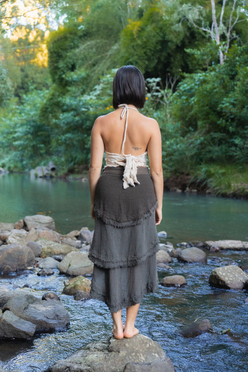 PALO SANTO SKIRT RMX BROWN