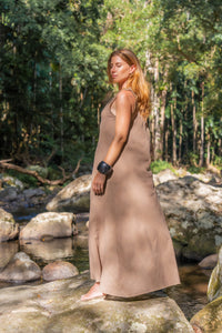 ILANA DRESS EARTHY NATURAL BROWN