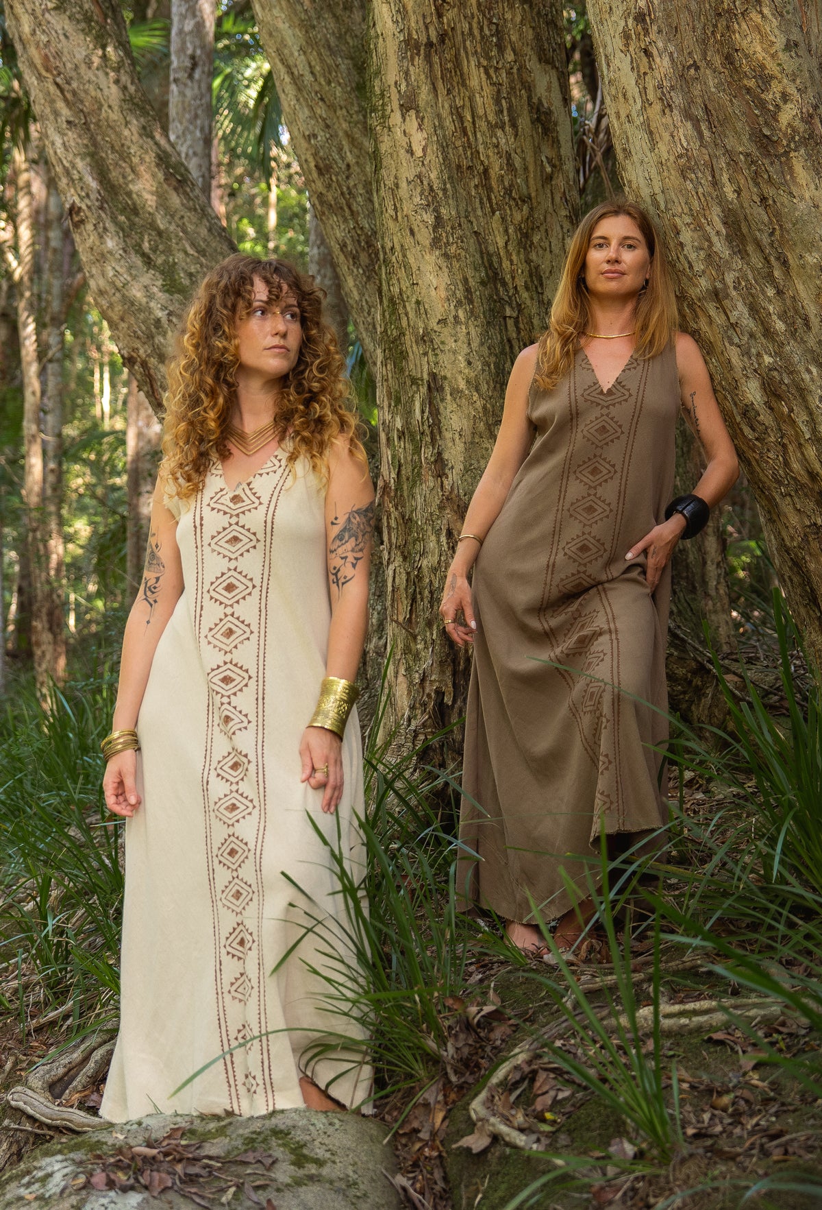 ILANA DRESS EARTHY NATURAL BROWN