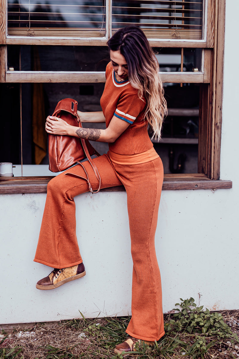 ELIOTT KNIT PANTS RUST ORANGE