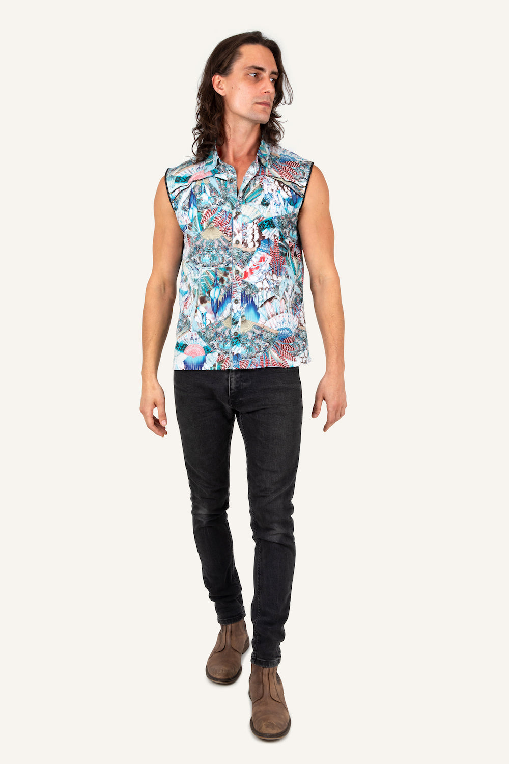 PARADISE BLUE SLEEVELESS