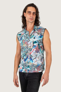 PARADISE BLUE SLEEVELESS