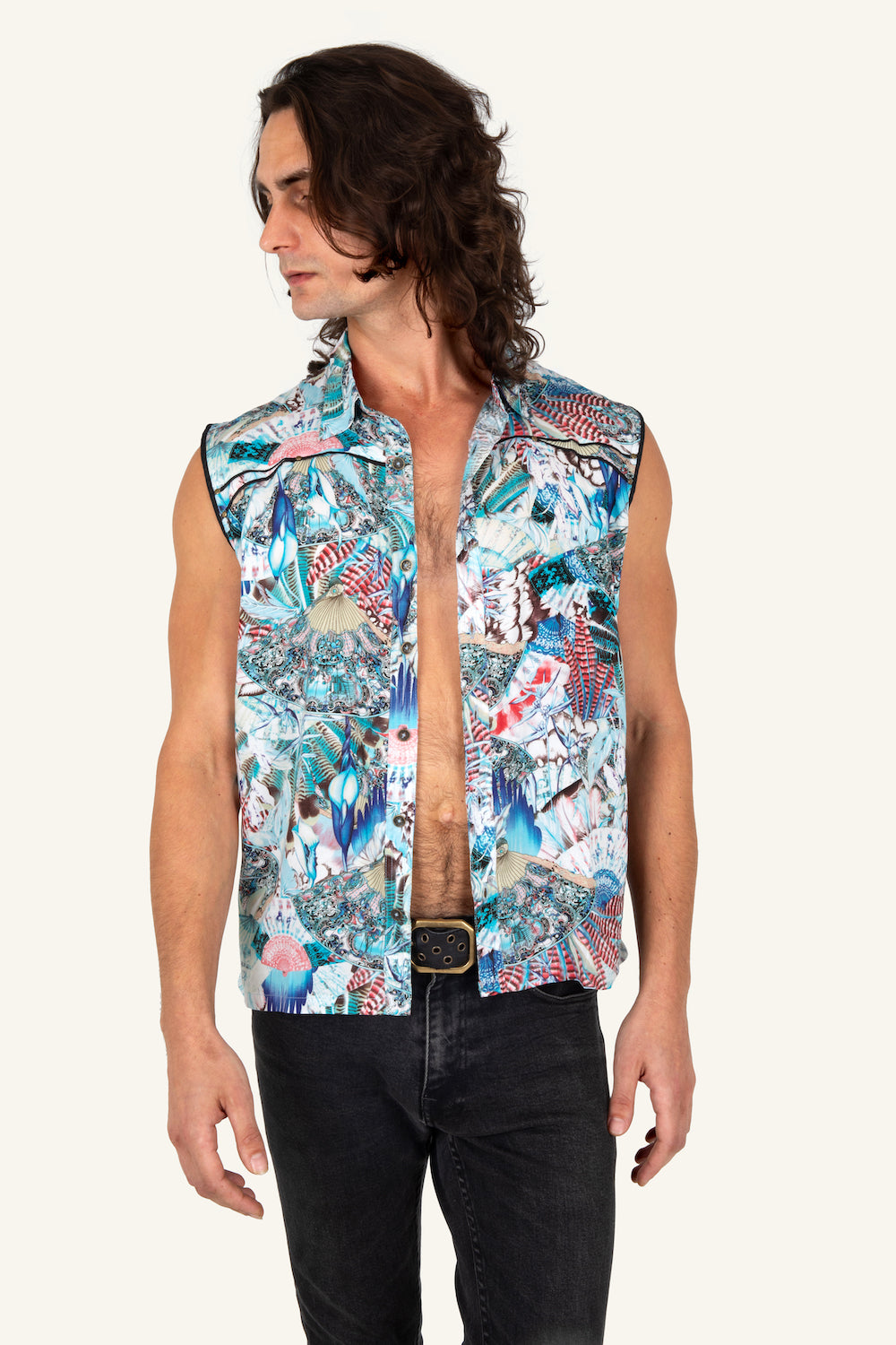 PARADISE BLUE SLEEVELESS