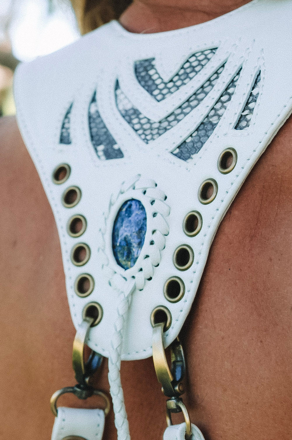JASPER LEATHER HOLSTER WHITE FOR MEN - BLUE STONE