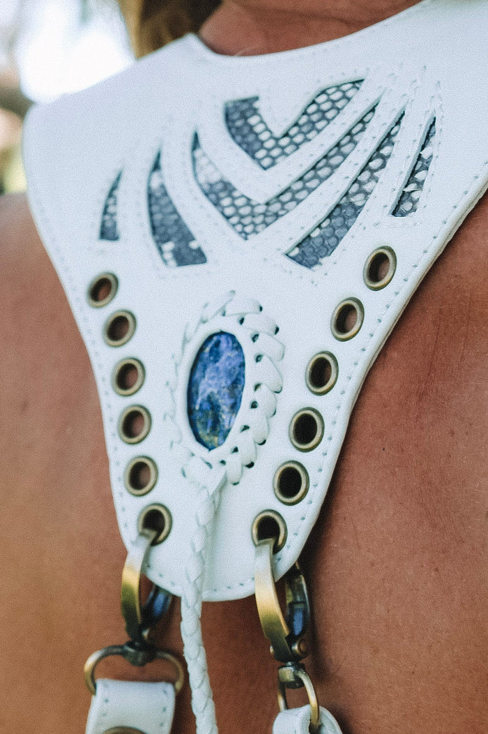 JASPER LEATHER HOLSTER WHITE FOR MEN - BLUE STONE