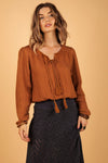SEYA LINEN TOP RUSTY