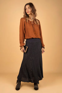 SEYA LINEN TOP RUST ORANGE