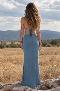 Artemis Dress Blue back view