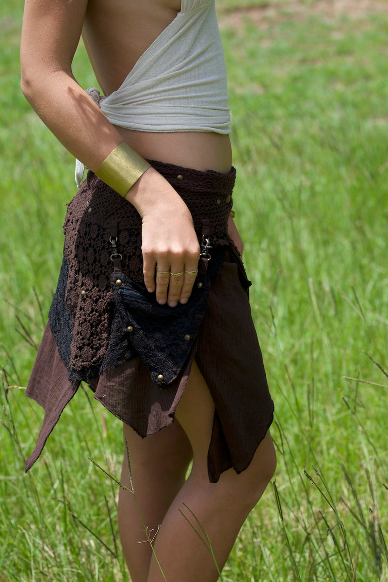 PIXIE QUEEN SKIRT  BROWN/BLACK