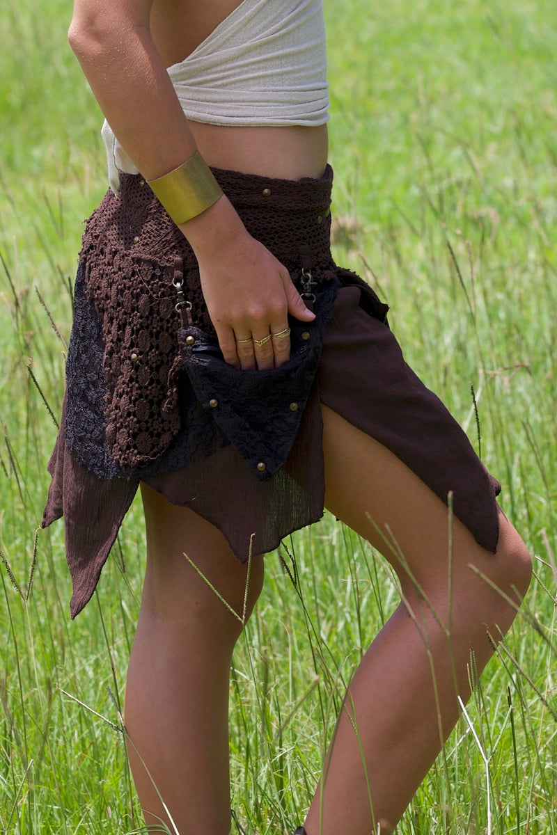 PIXIE QUEEN SKIRT  BROWN/BLACK