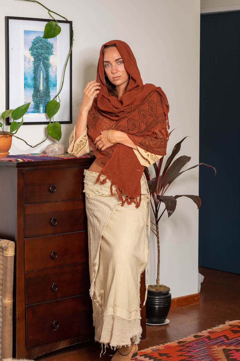 KORA SCARF EARTHY BROWN