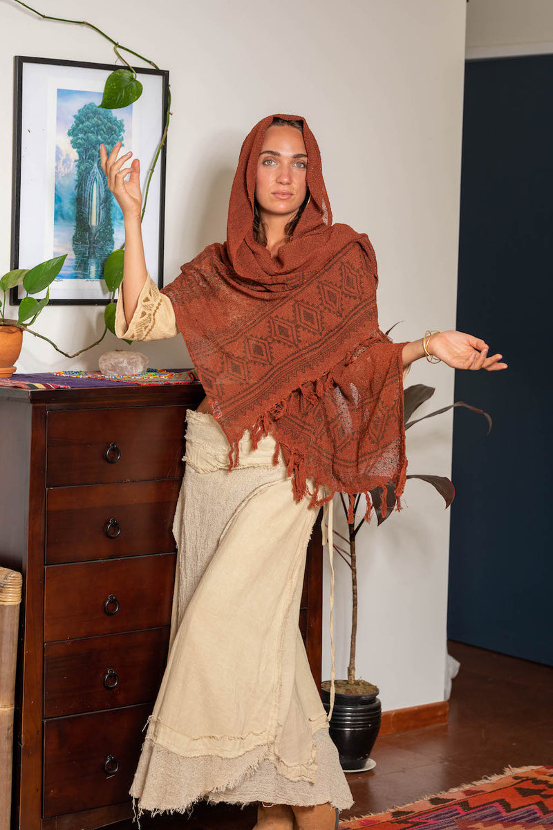 KORA SCARF EARTHY BROWN