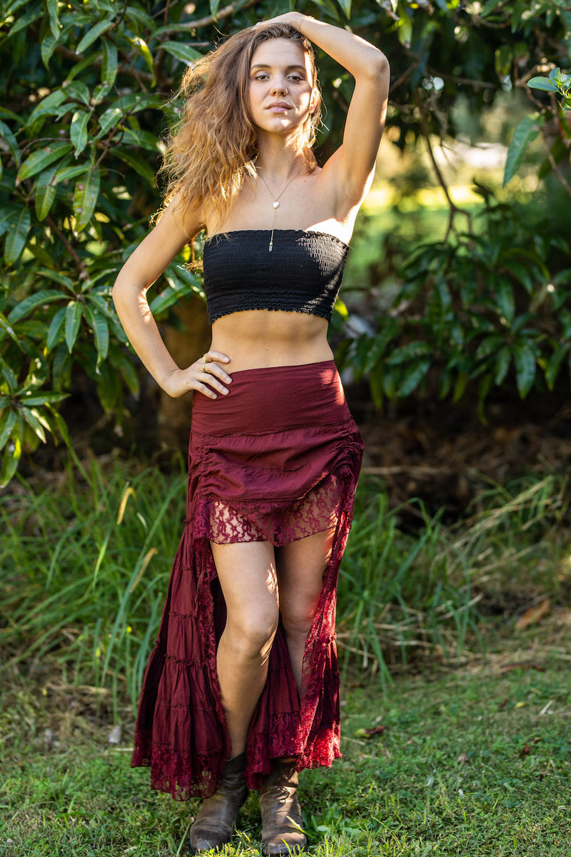 SAFFRON SKIRT MAROON