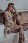 ORINOCO CROCHET CARDIGAN in NATURAL CREAM