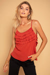 FRILL TOP DEEP RED