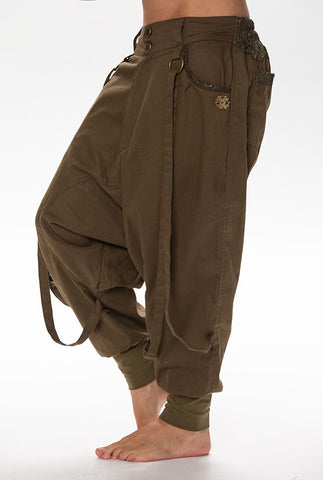FLOWER FLARED PANTS GREEN
