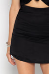 SATIN SKIRT BLACK