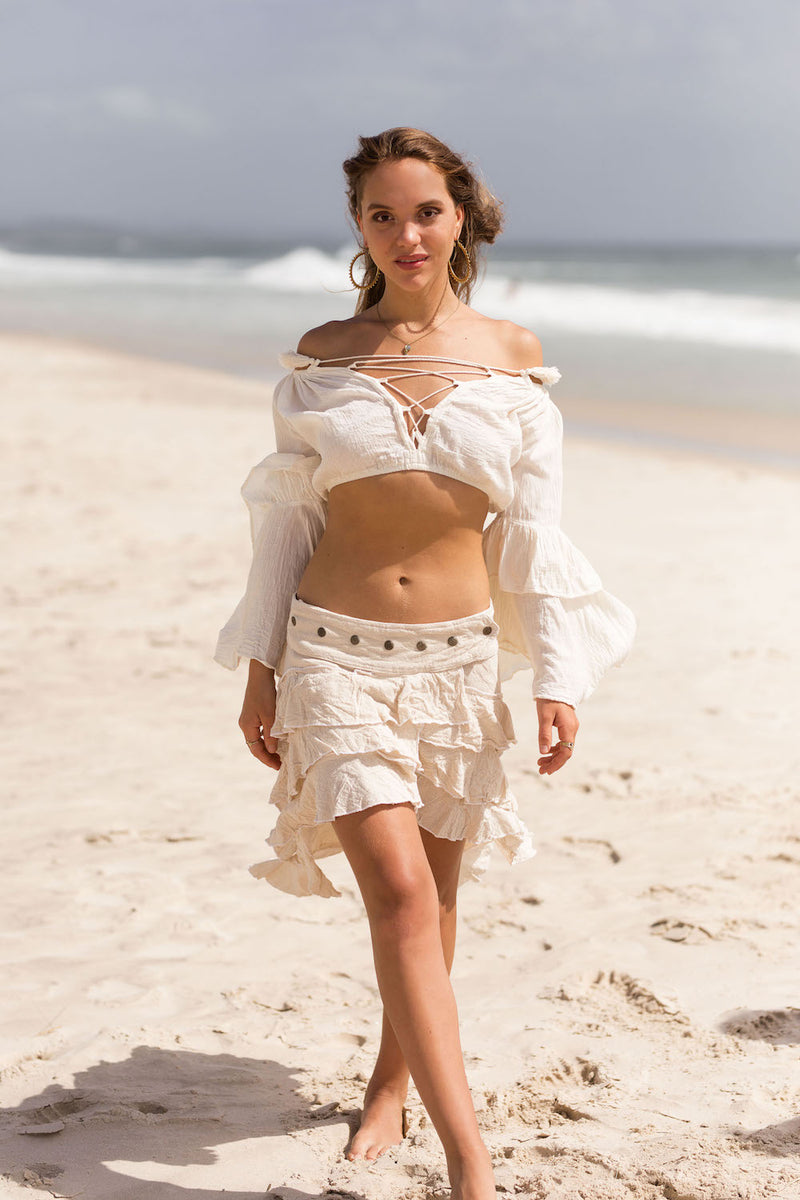 RUFFLE SKIRT CREAM