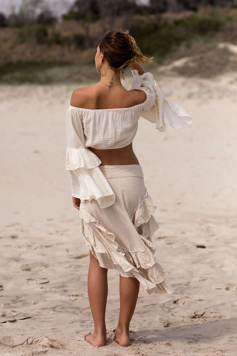 RUFFLE SKIRT CREAM