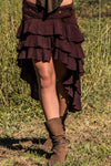 RUFFLE SKIRT BROWN