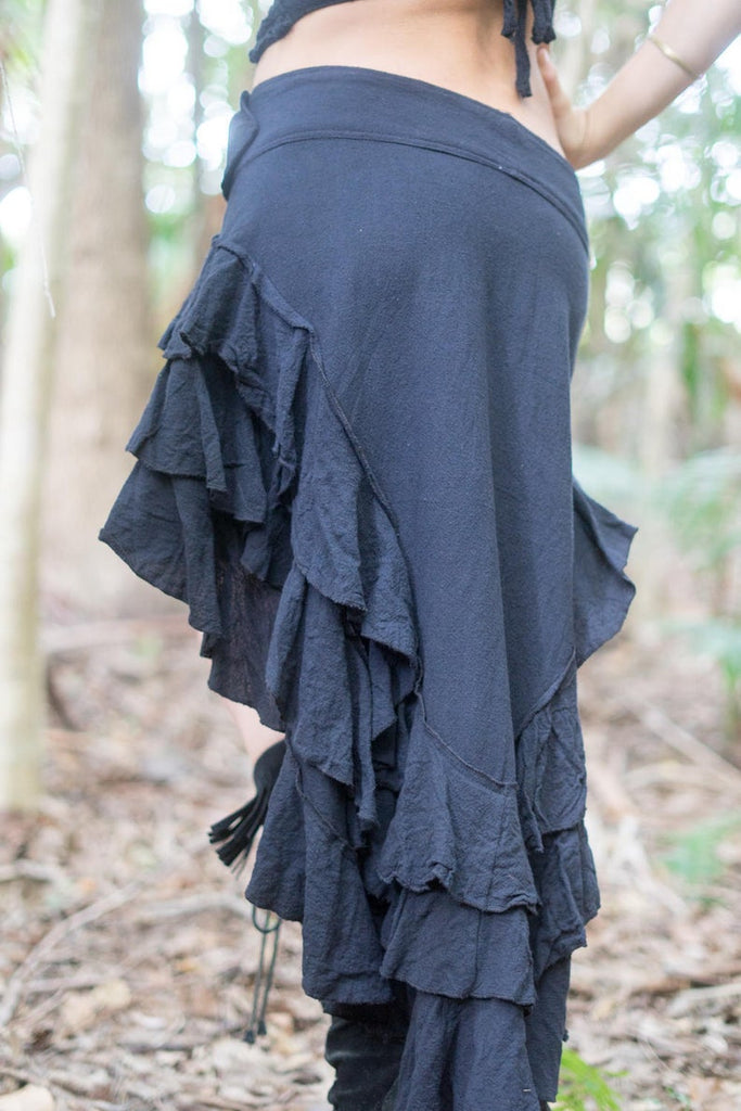 Black ruffle skirt australia sale