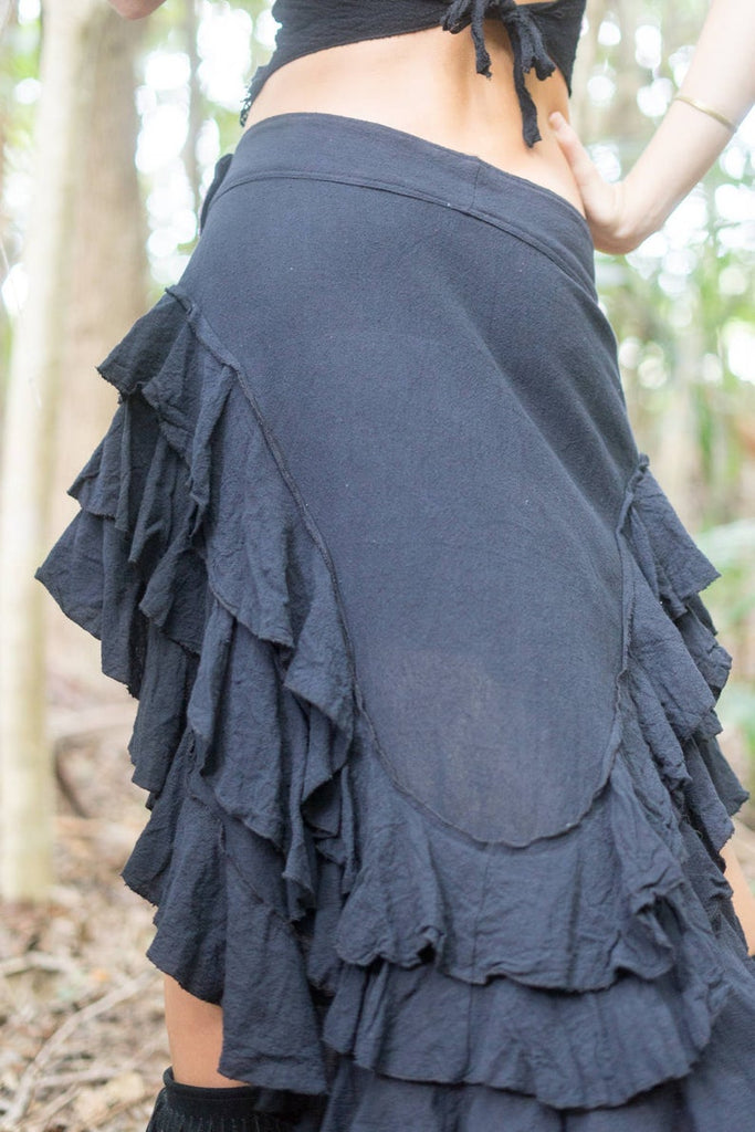 Black ruffle skirt australia hotsell