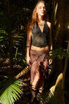 GAIA SKIRT RMX DARK BROWN